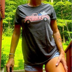 American Flag bus Tee